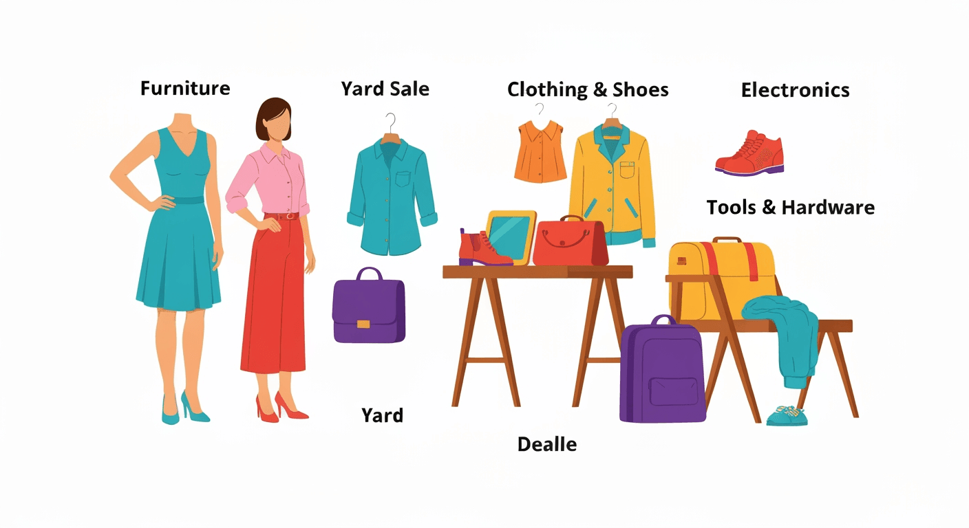 AI-generated yard sale illustration