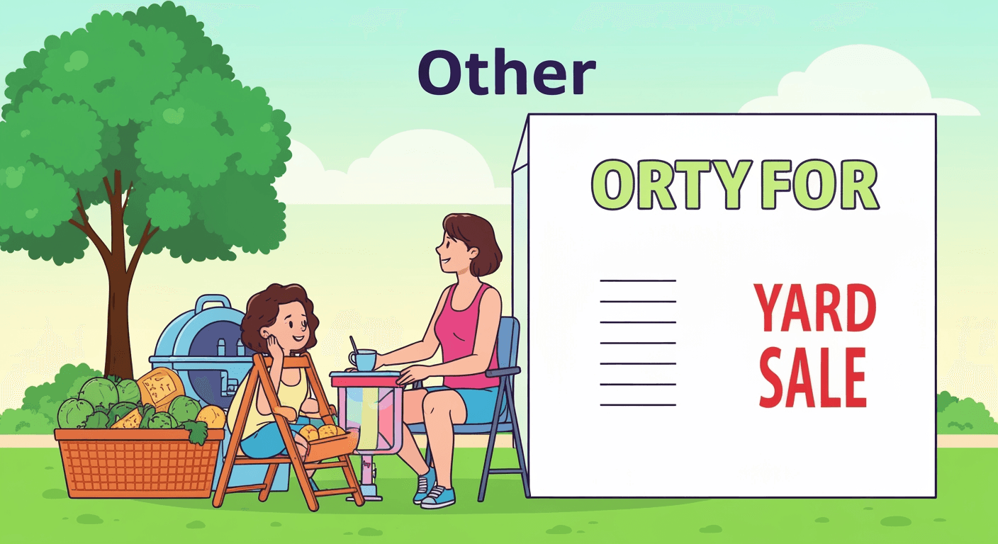 AI-generated illustration of a garage sale