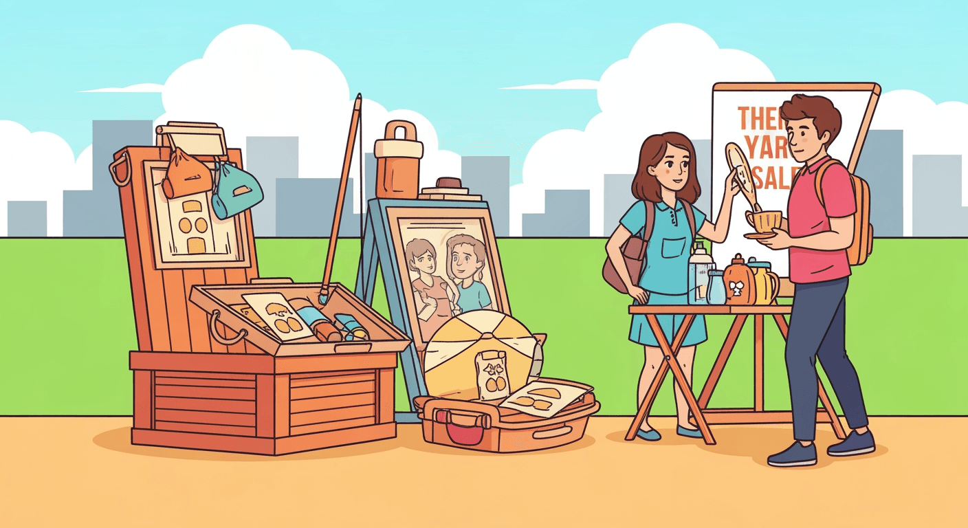 AI-generated illustration of a garage sale