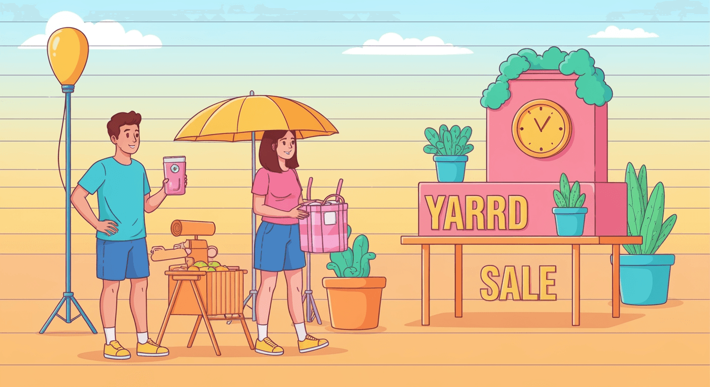 AI-generated illustration of a garage sale