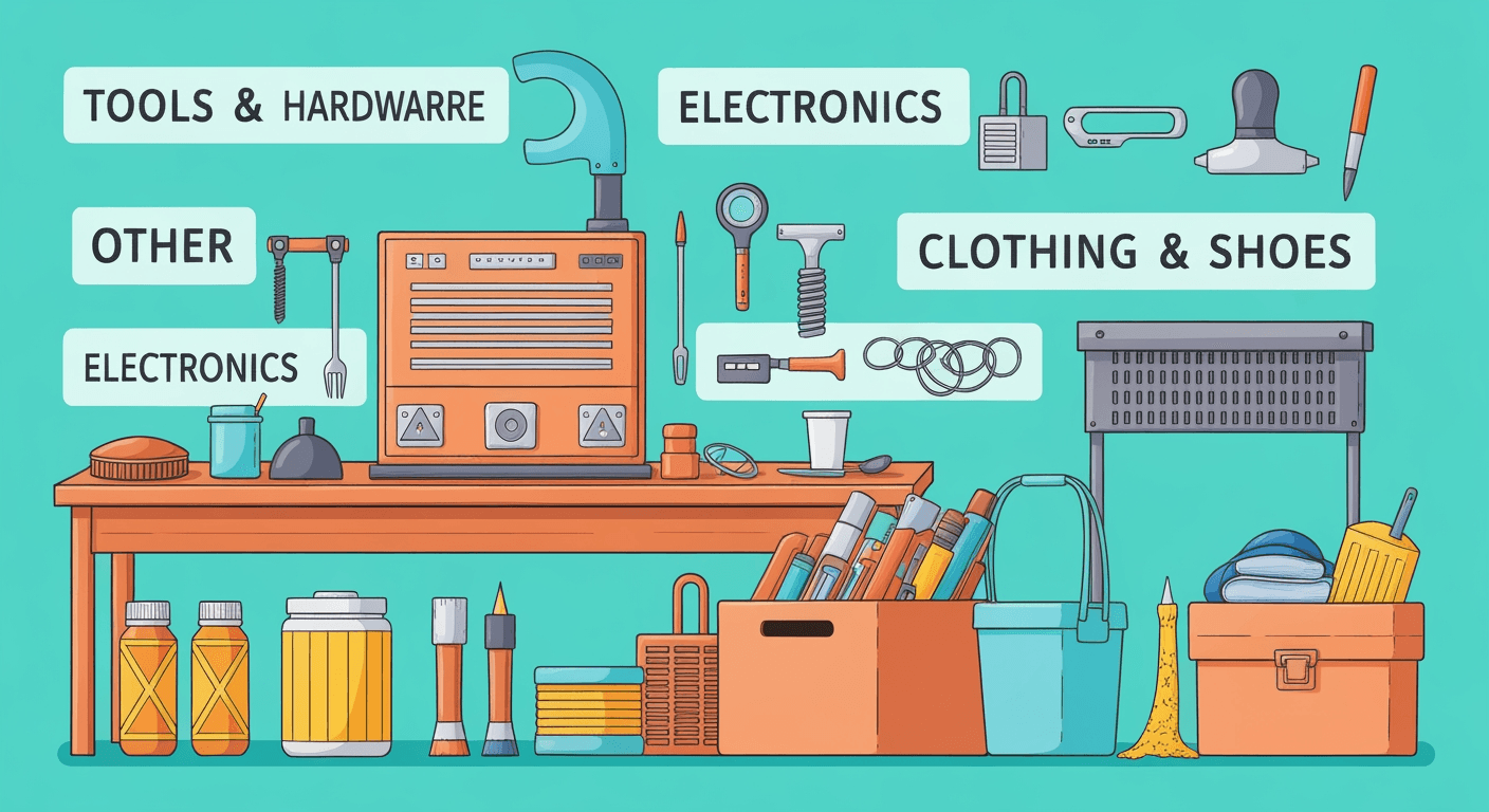 AI-generated illustration of a garage sale