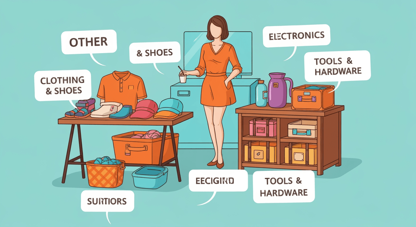 AI-generated illustration of a garage sale
