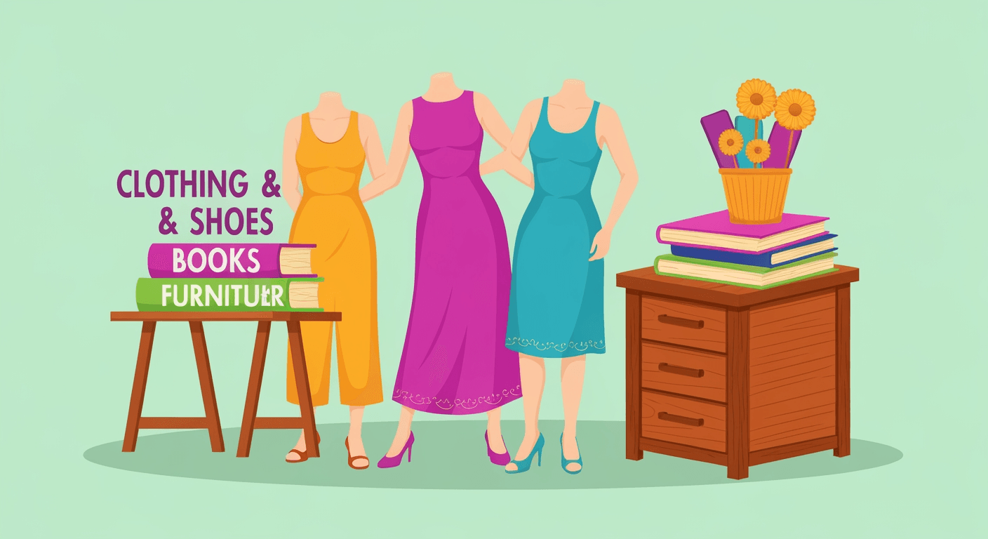 AI-generated illustration of a garage sale