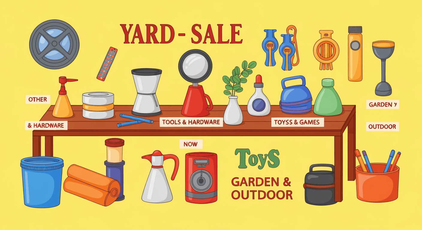 AI-generated illustration of a garage sale