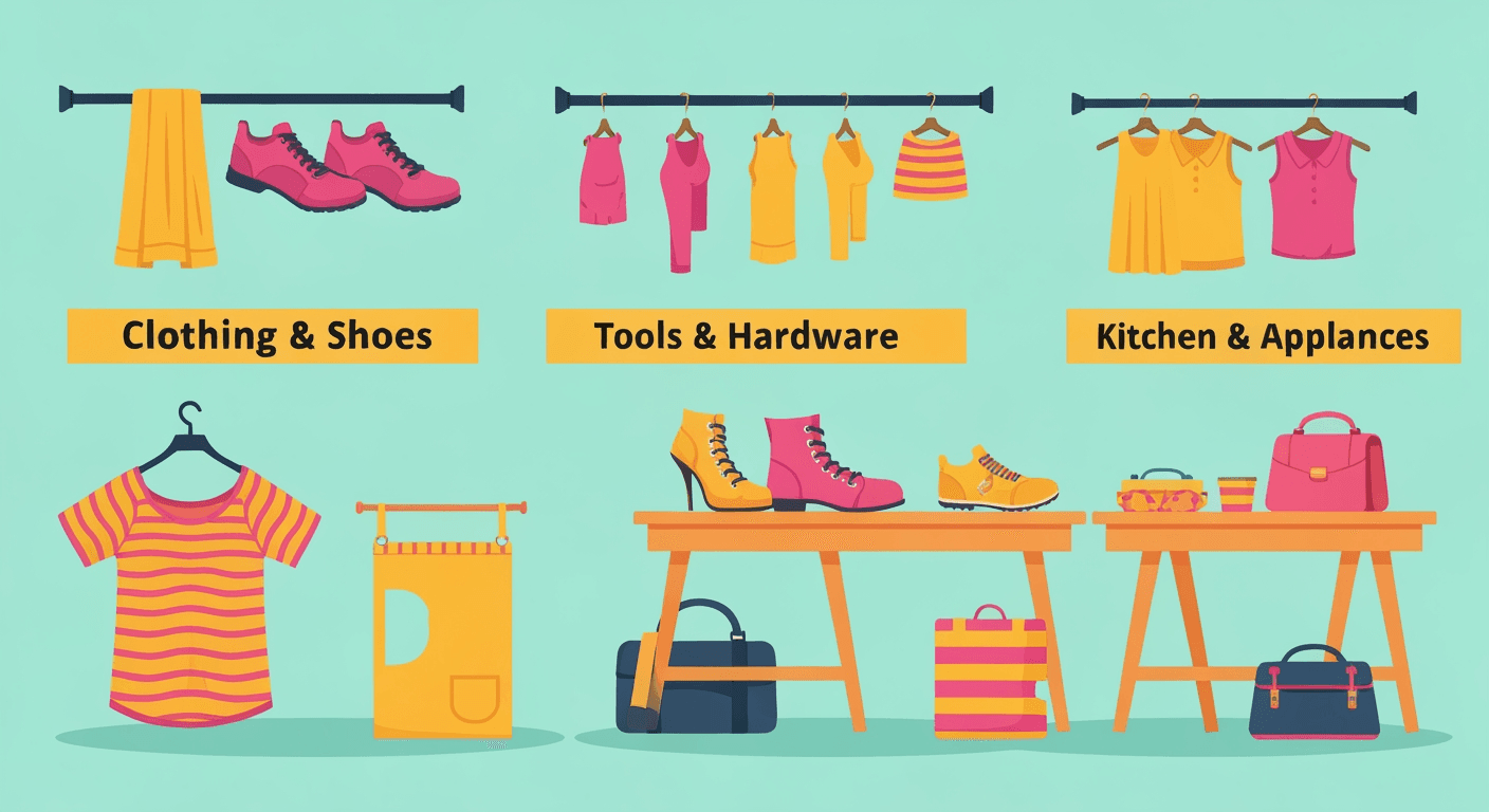 AI-generated illustration of a garage sale