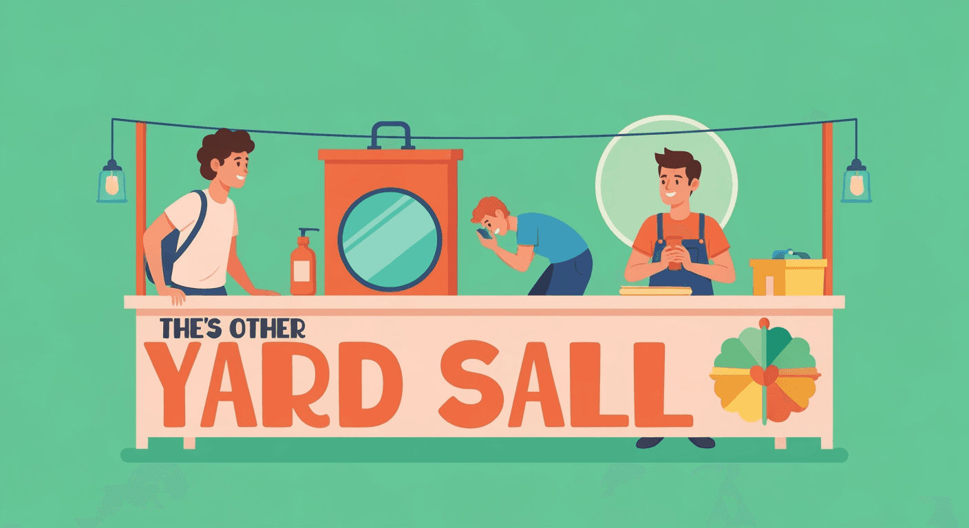 AI-generated illustration of a yard sale