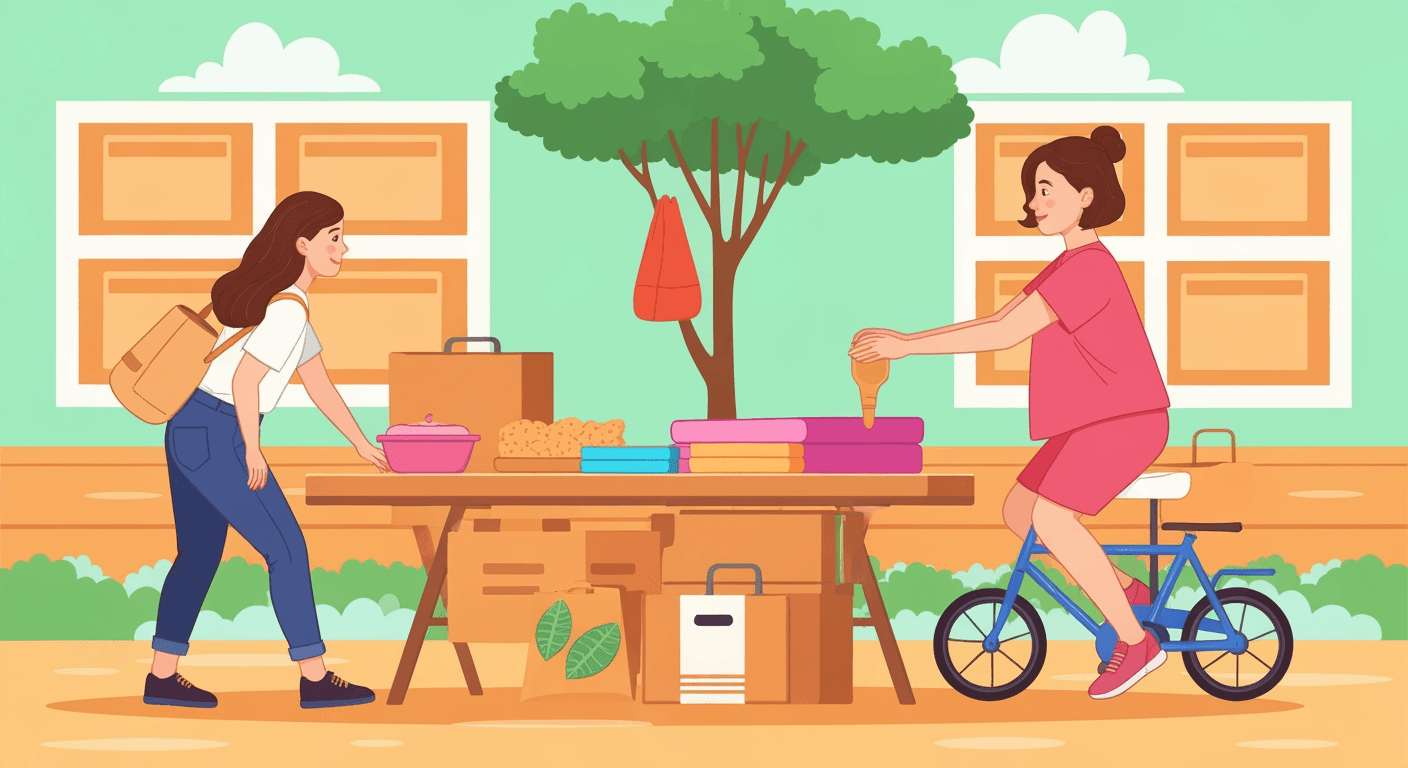 AI-generated yard sale illustration