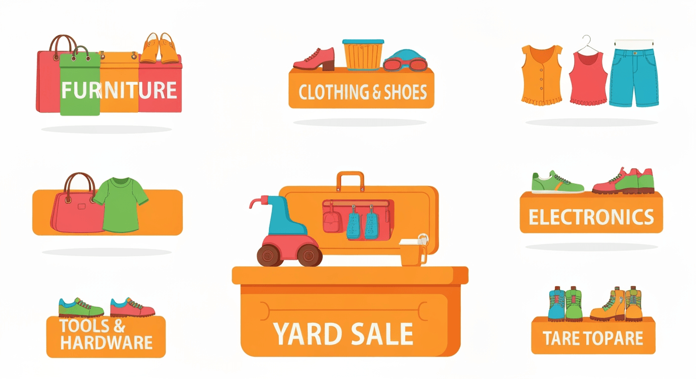 AI-generated illustration of a yard sale