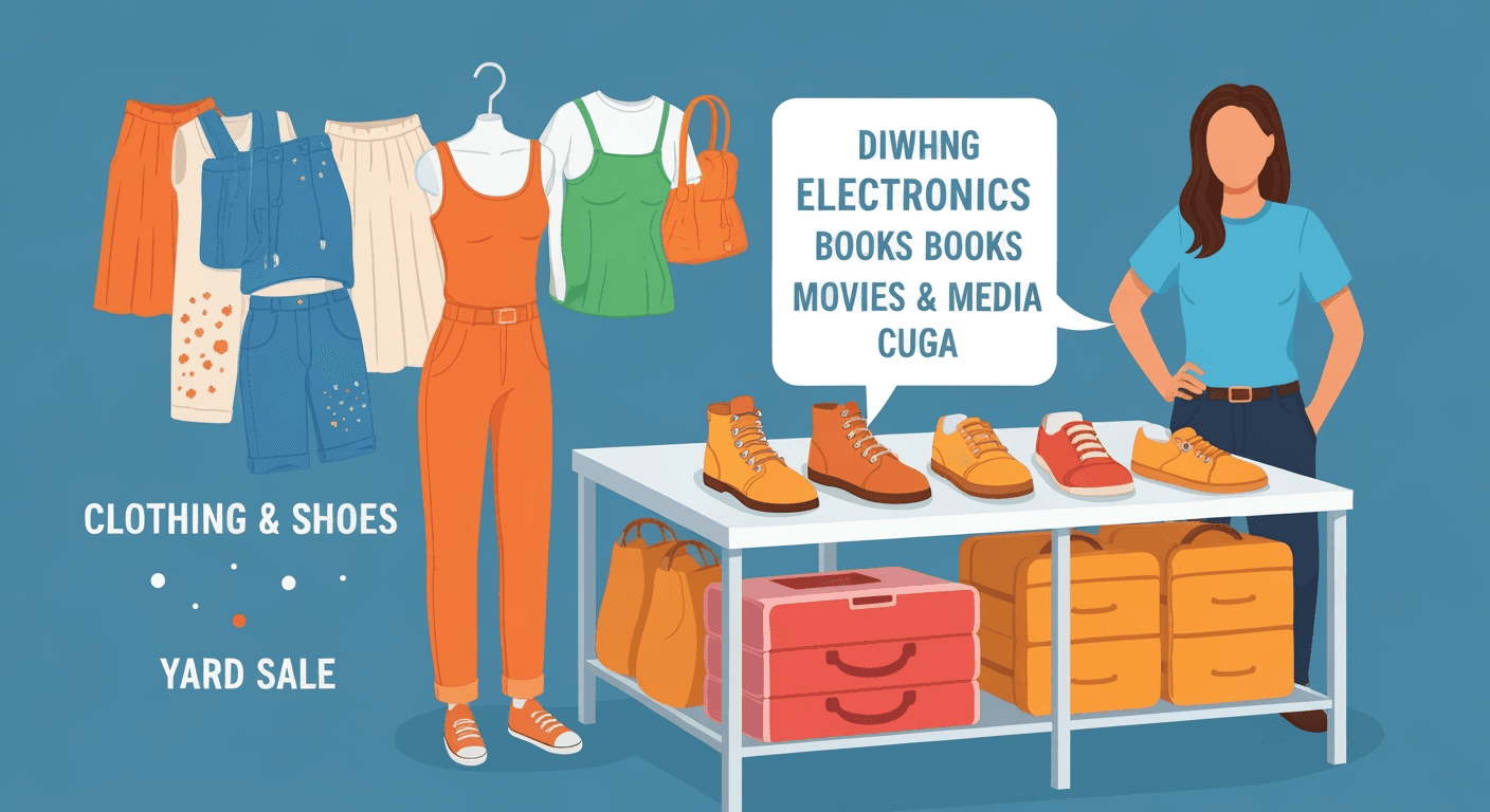 AI-generated illustration of a yard sale