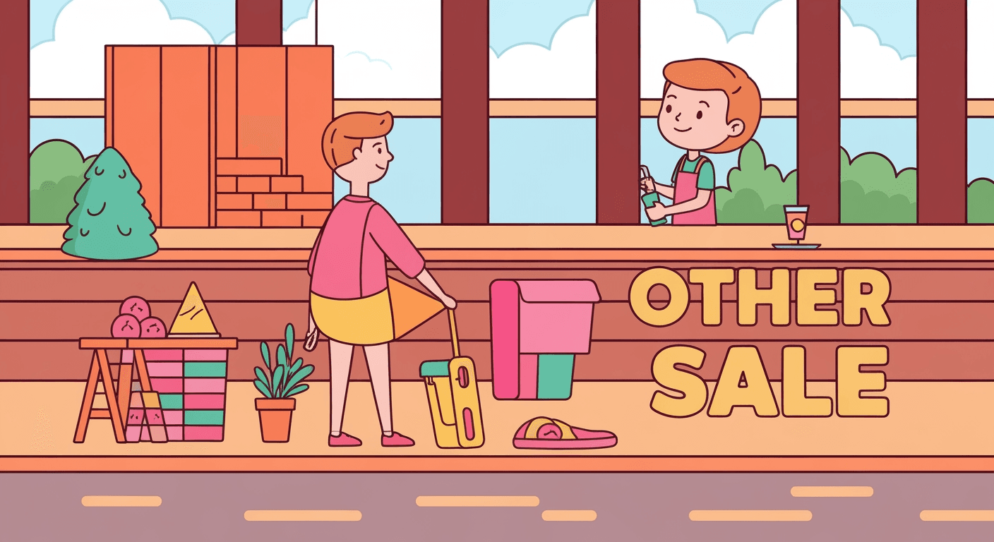 AI-generated illustration of a garage sale