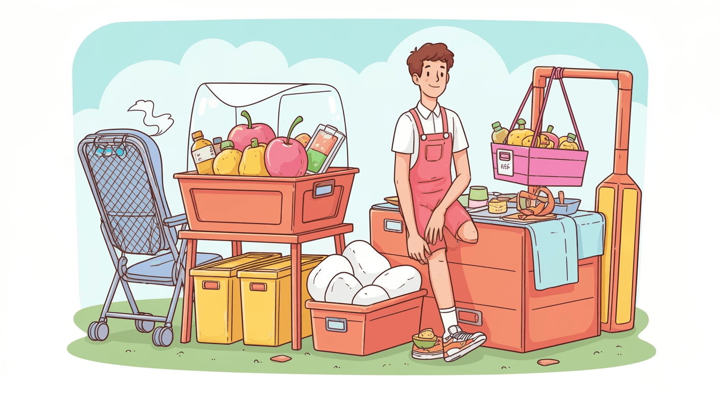 AI-generated yard sale illustration