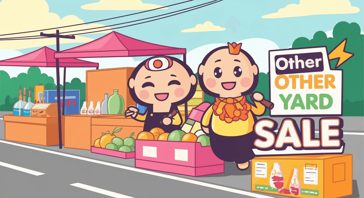AI-generated yard sale illustration