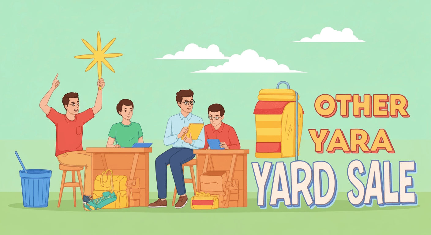 AI-generated yard sale illustration