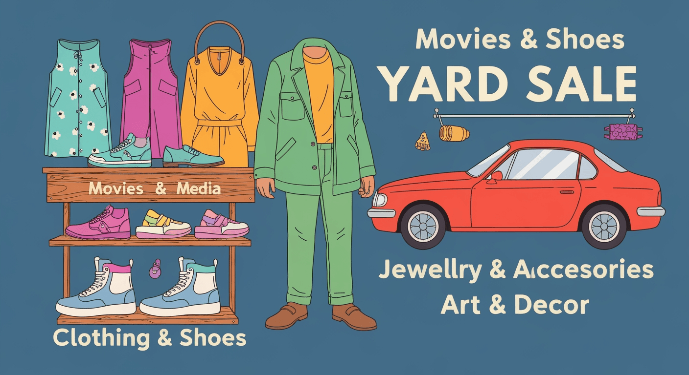 AI-generated illustration of a yard sale