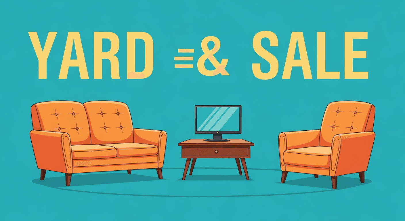 AI-generated illustration of a yard sale