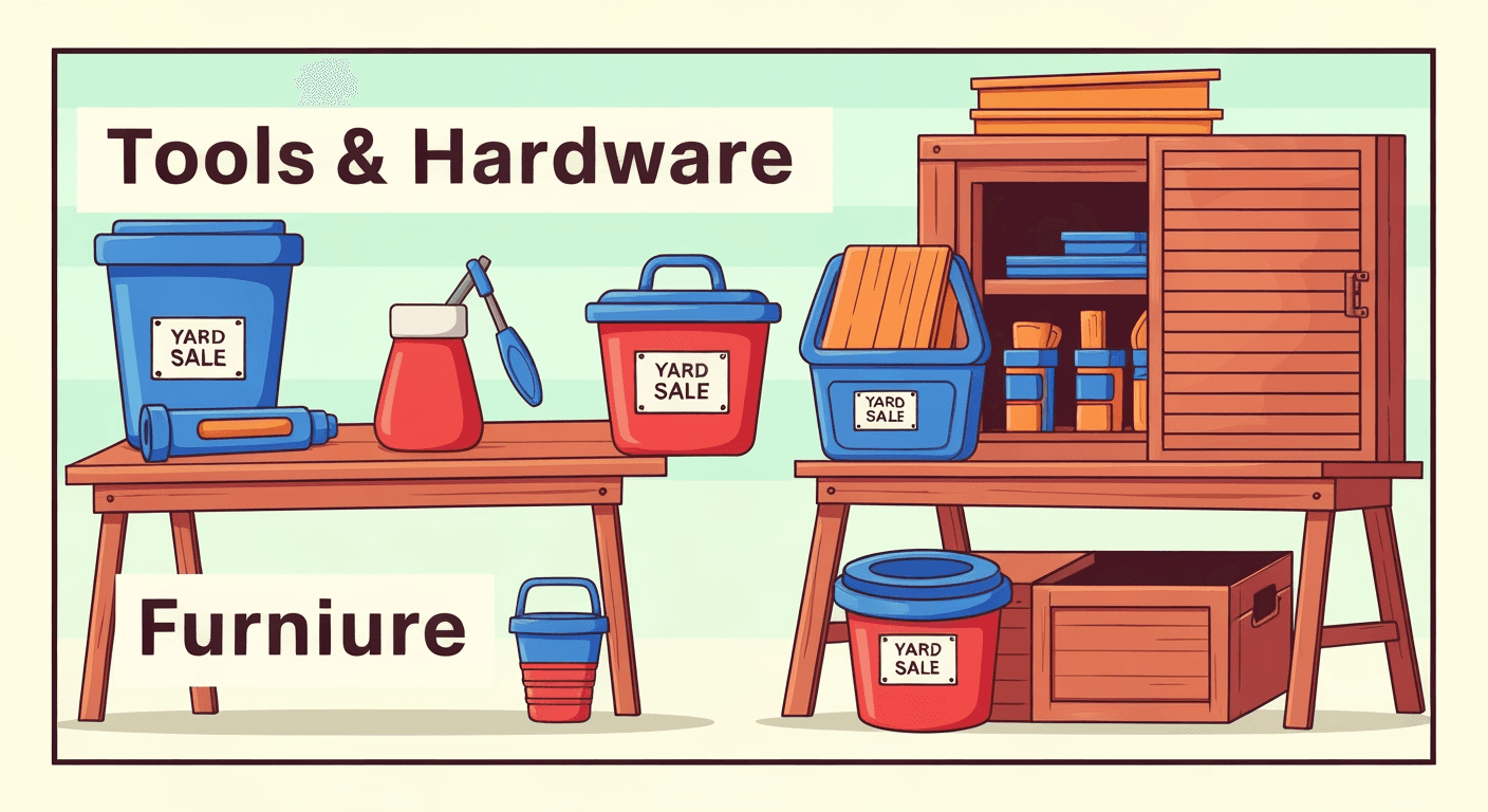 AI-generated illustration of a yard sale