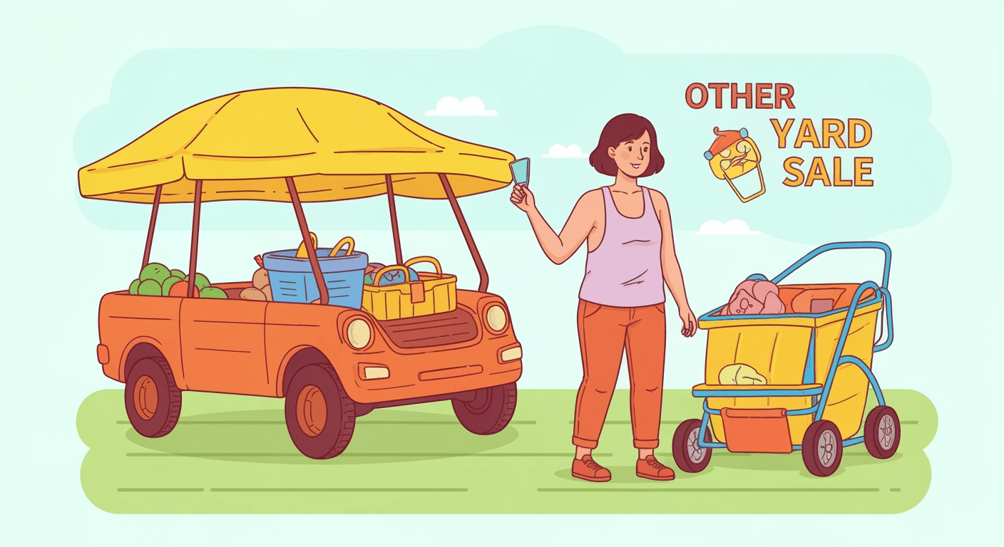 AI-generated yard sale illustration