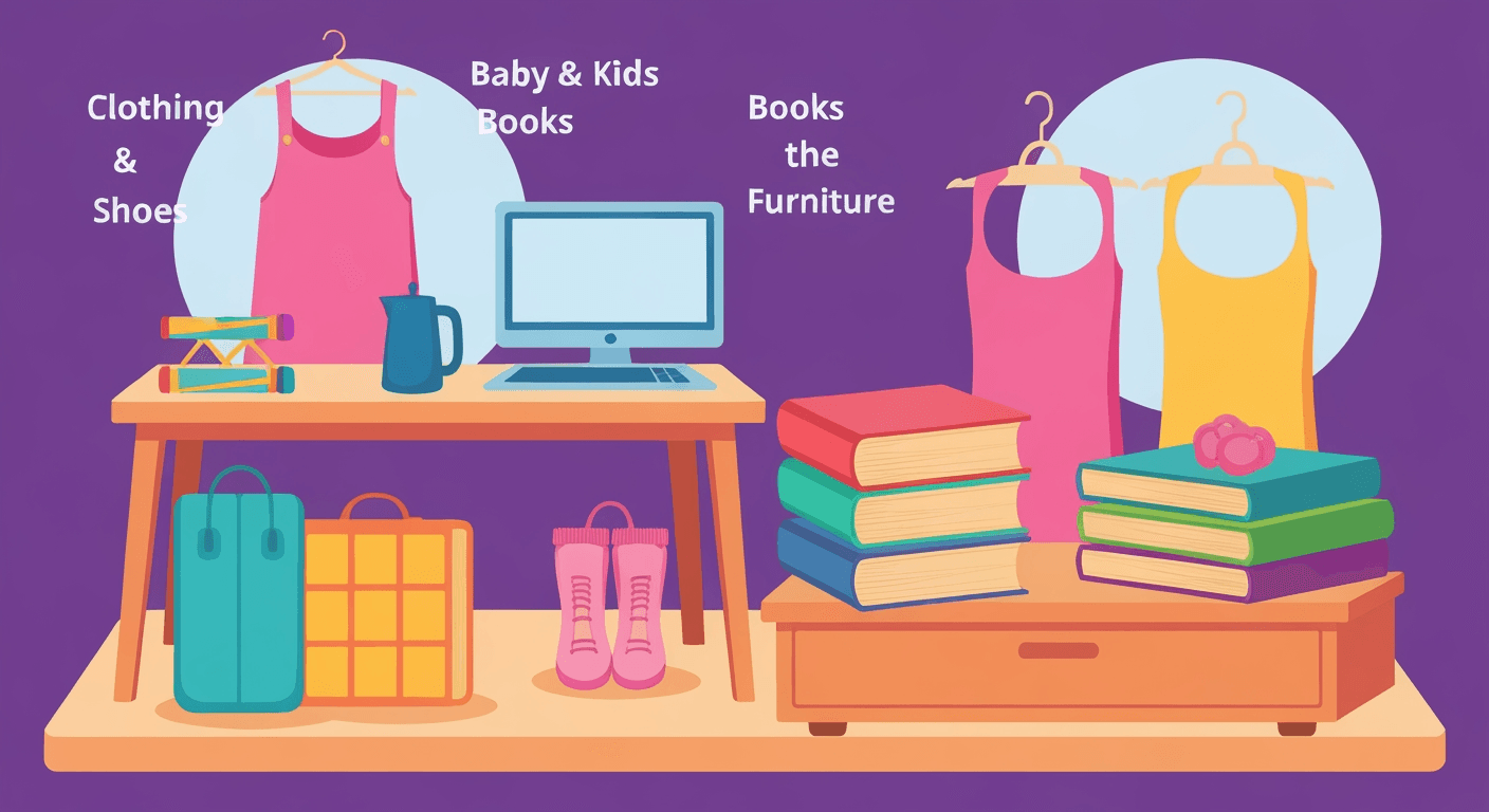 AI-generated illustration of a yard sale