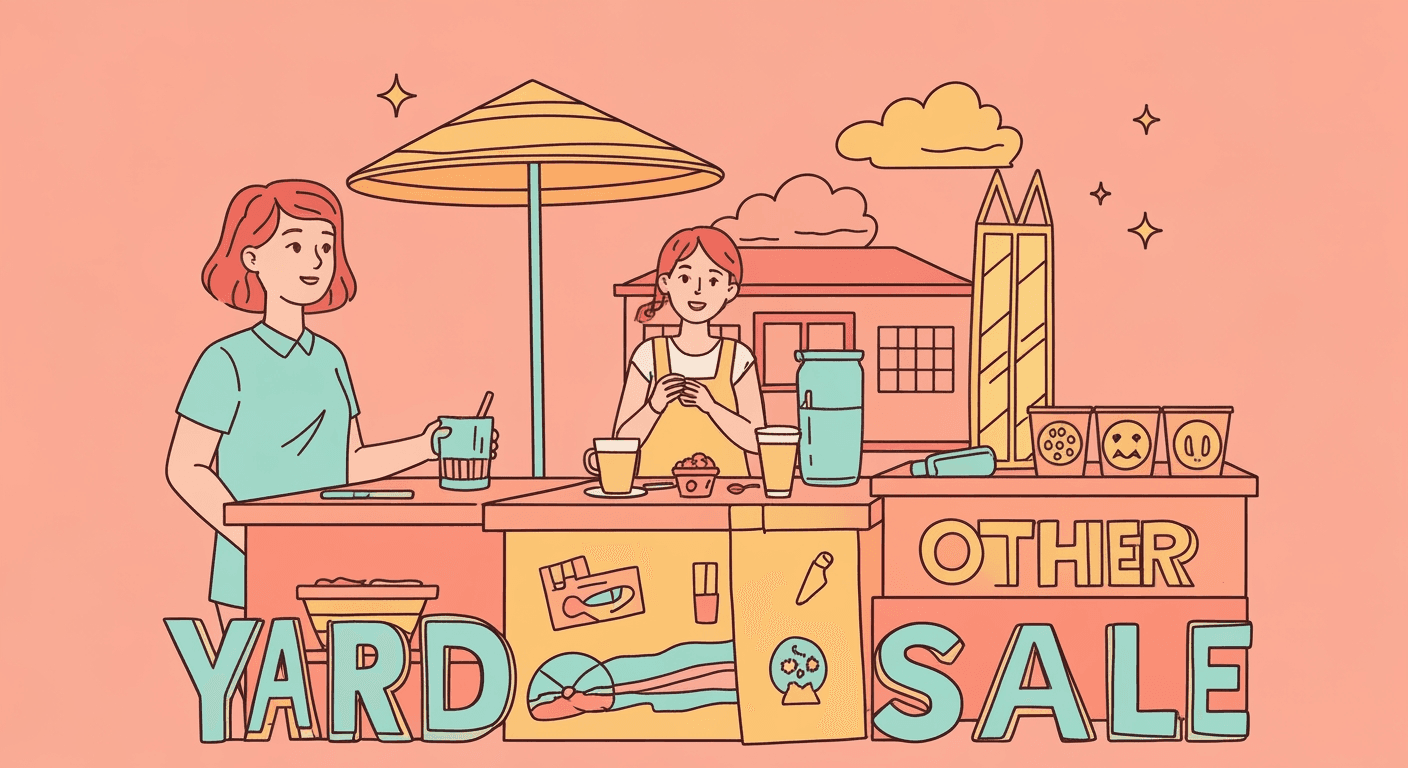AI-generated illustration of a yard sale