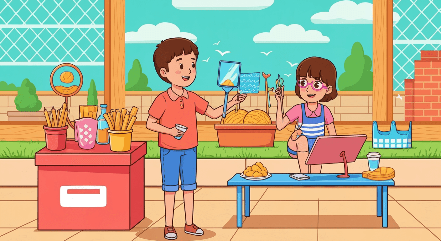 AI-generated illustration of a yard sale