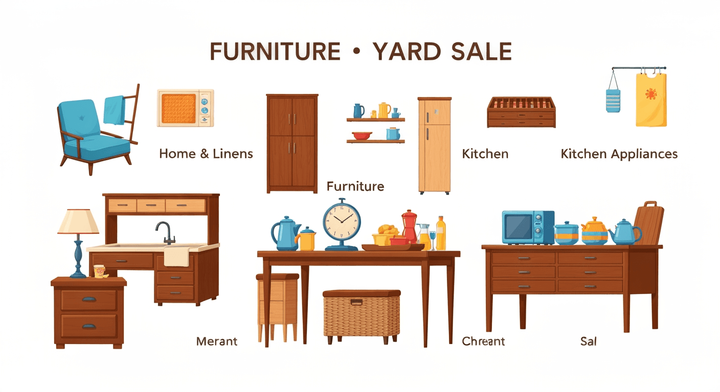 AI-generated illustration of a yard sale