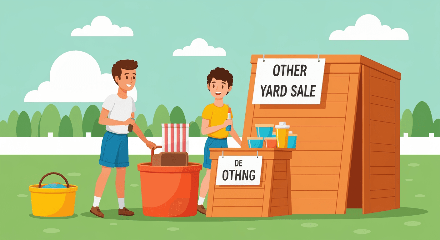 AI-generated illustration of a yard sale