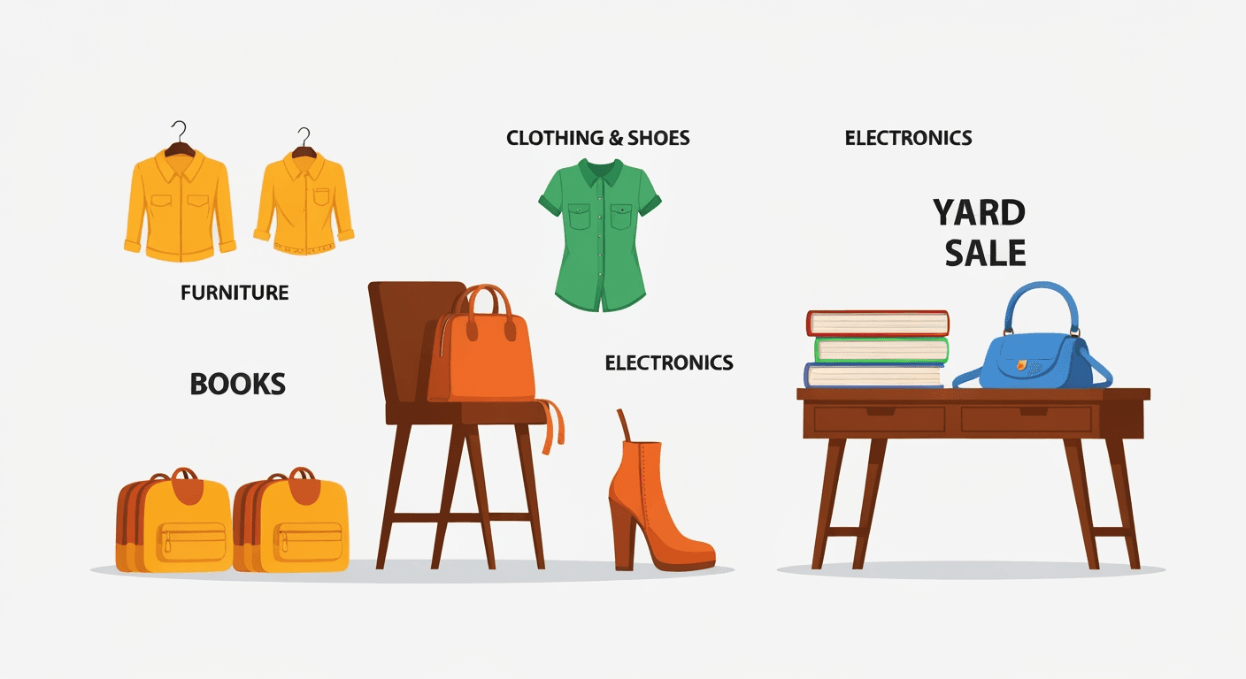 AI-generated illustration of a yard sale