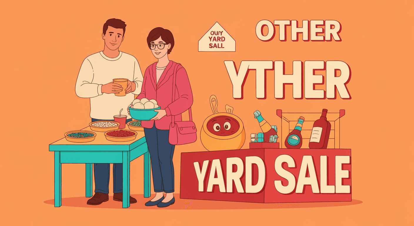 AI-generated illustration of a yard sale