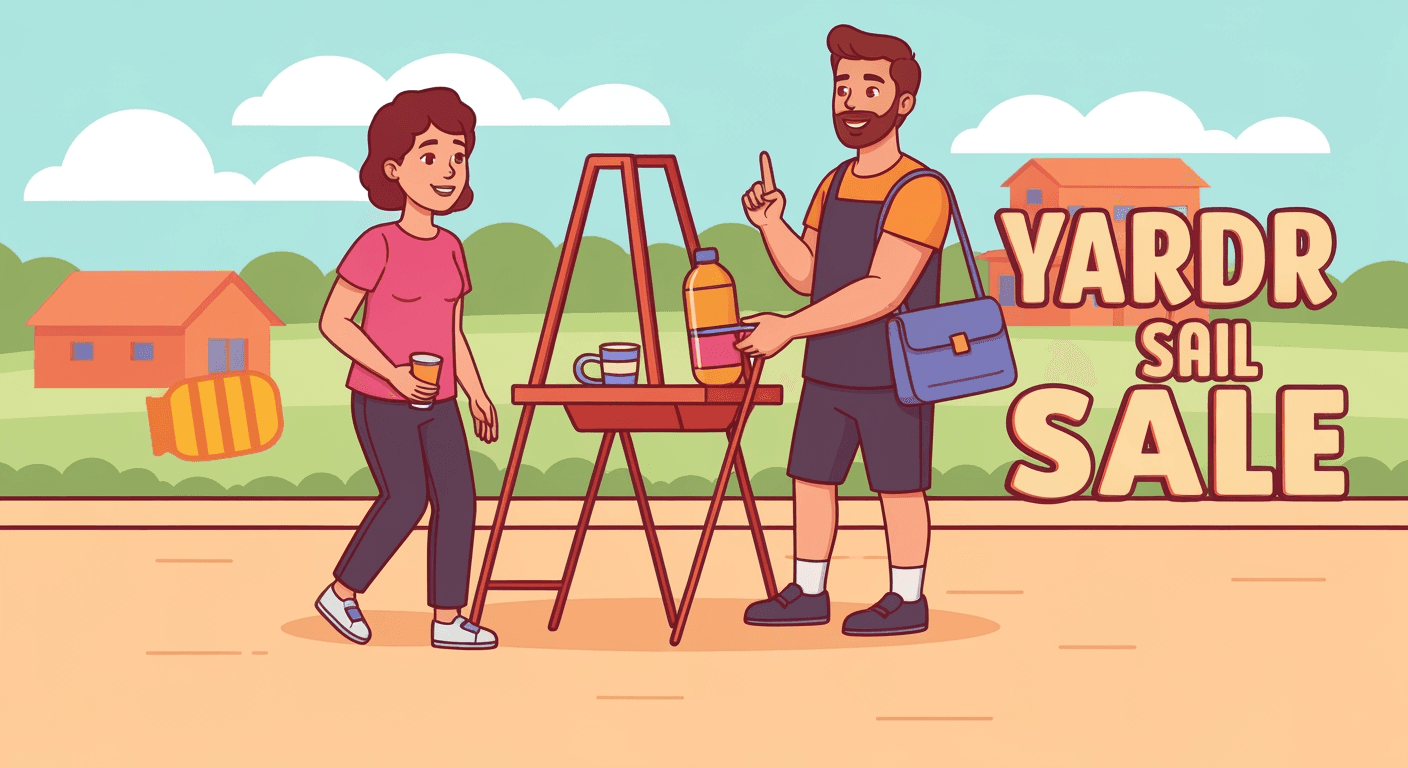 AI-generated illustration of a yard sale