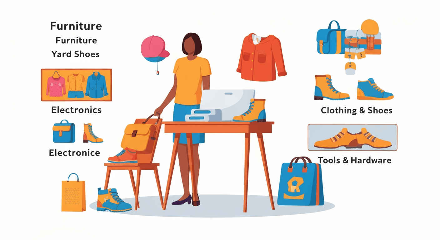 AI-generated illustration of a yard sale