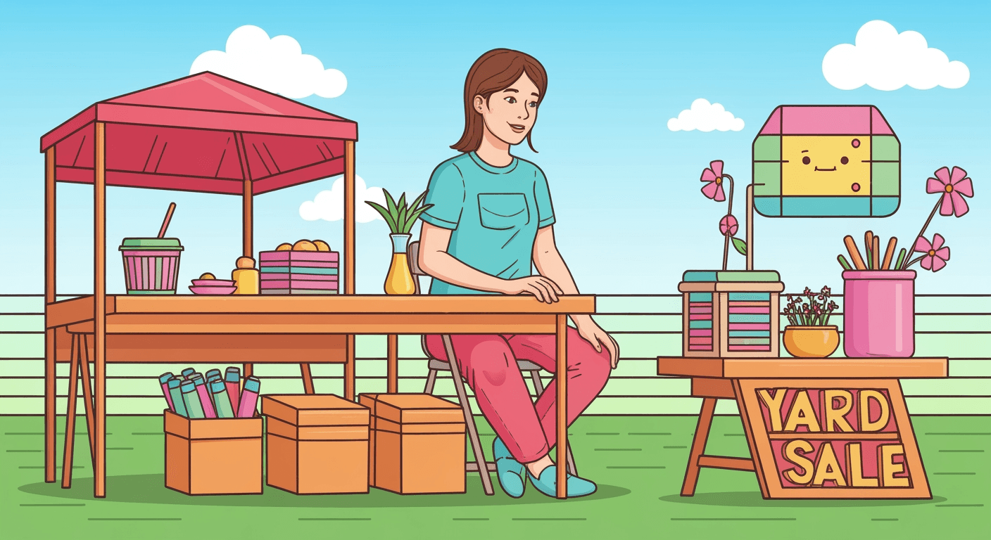 AI-generated illustration of a yard sale