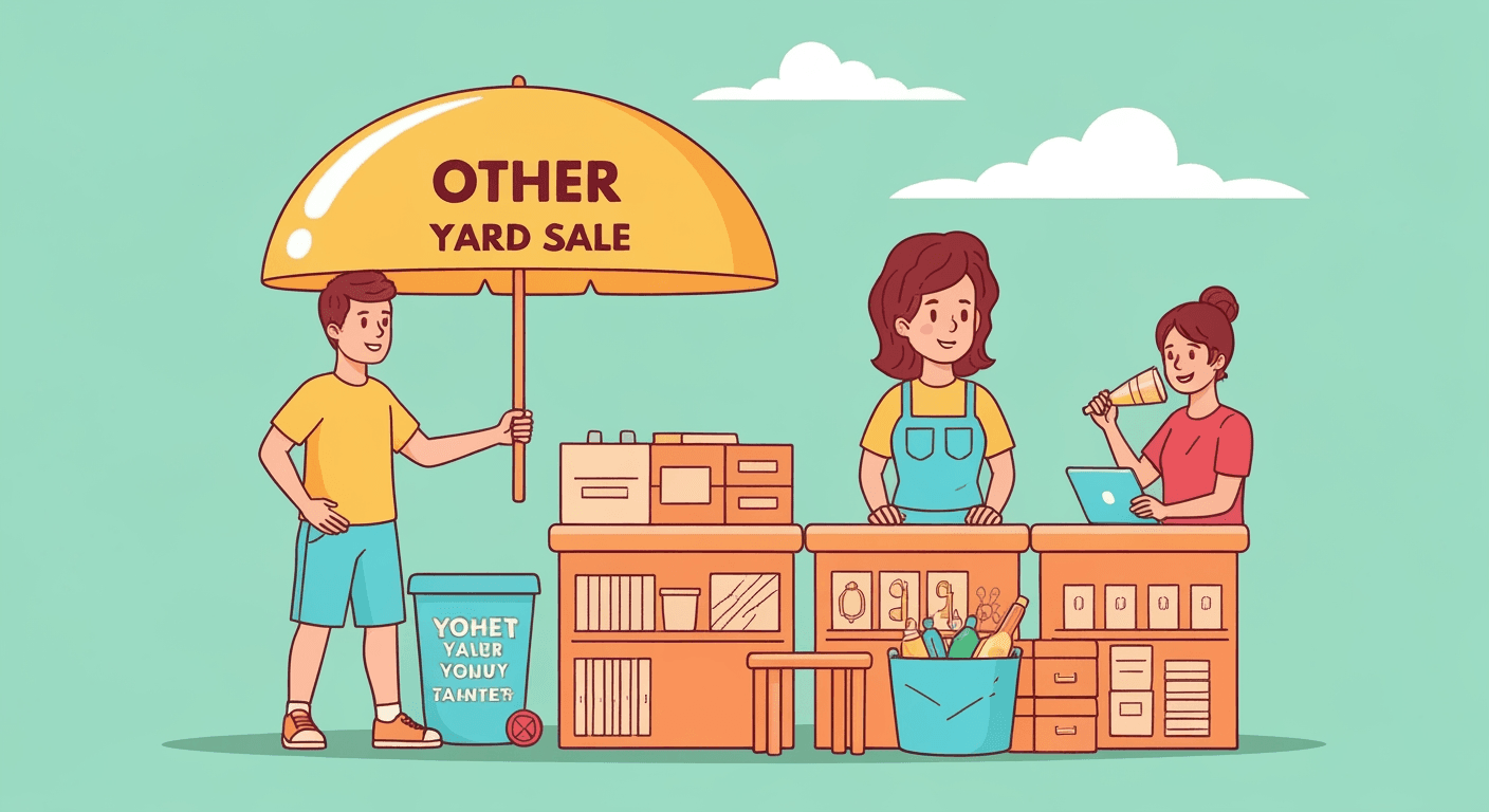 AI-generated illustration of a yard sale