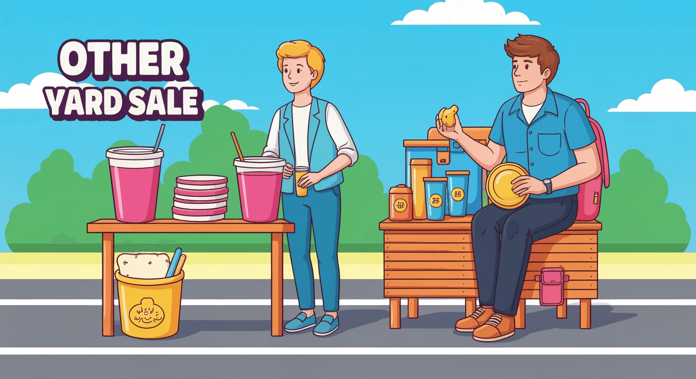 AI-generated illustration of a yard sale