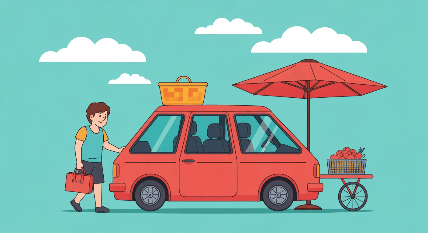 AI-generated illustration of a yard sale