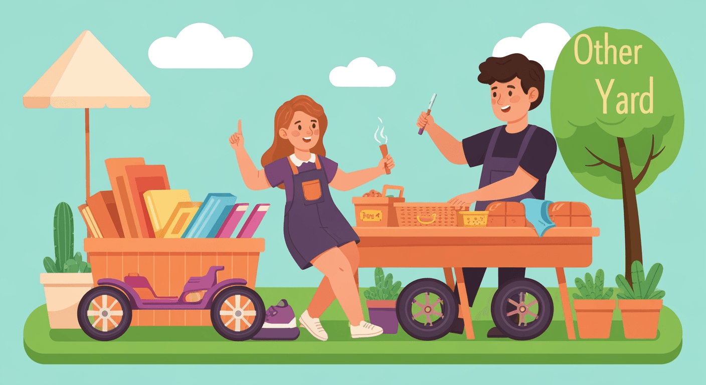 AI-generated illustration of a yard sale
