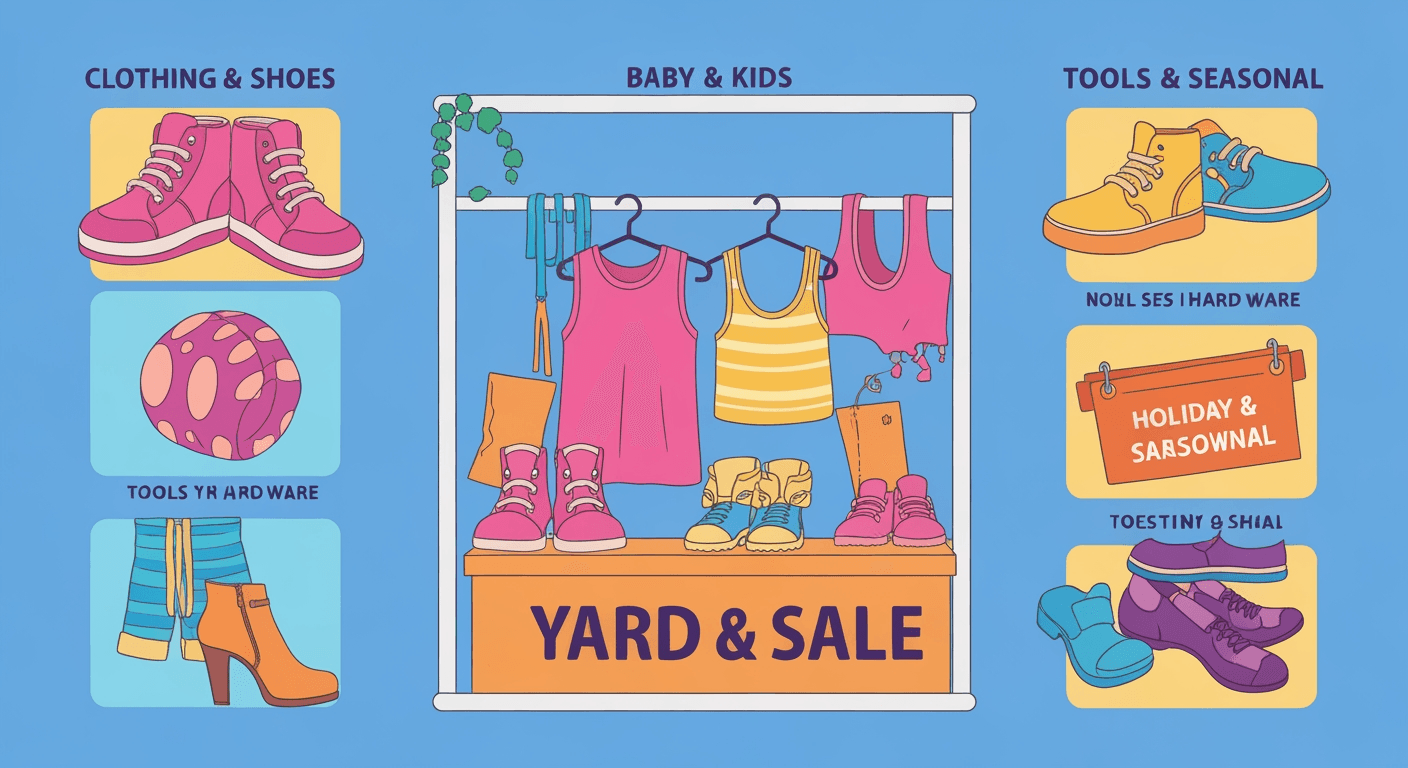 AI-generated illustration of a garage sale