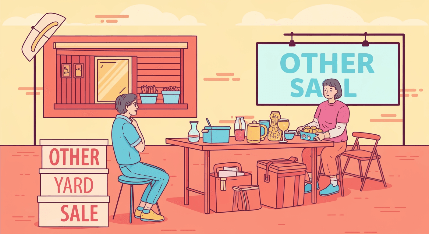 AI-generated yard sale illustration