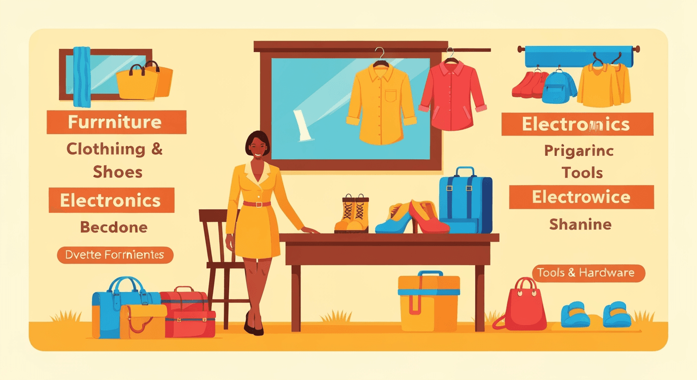 AI-generated illustration of a moving sale