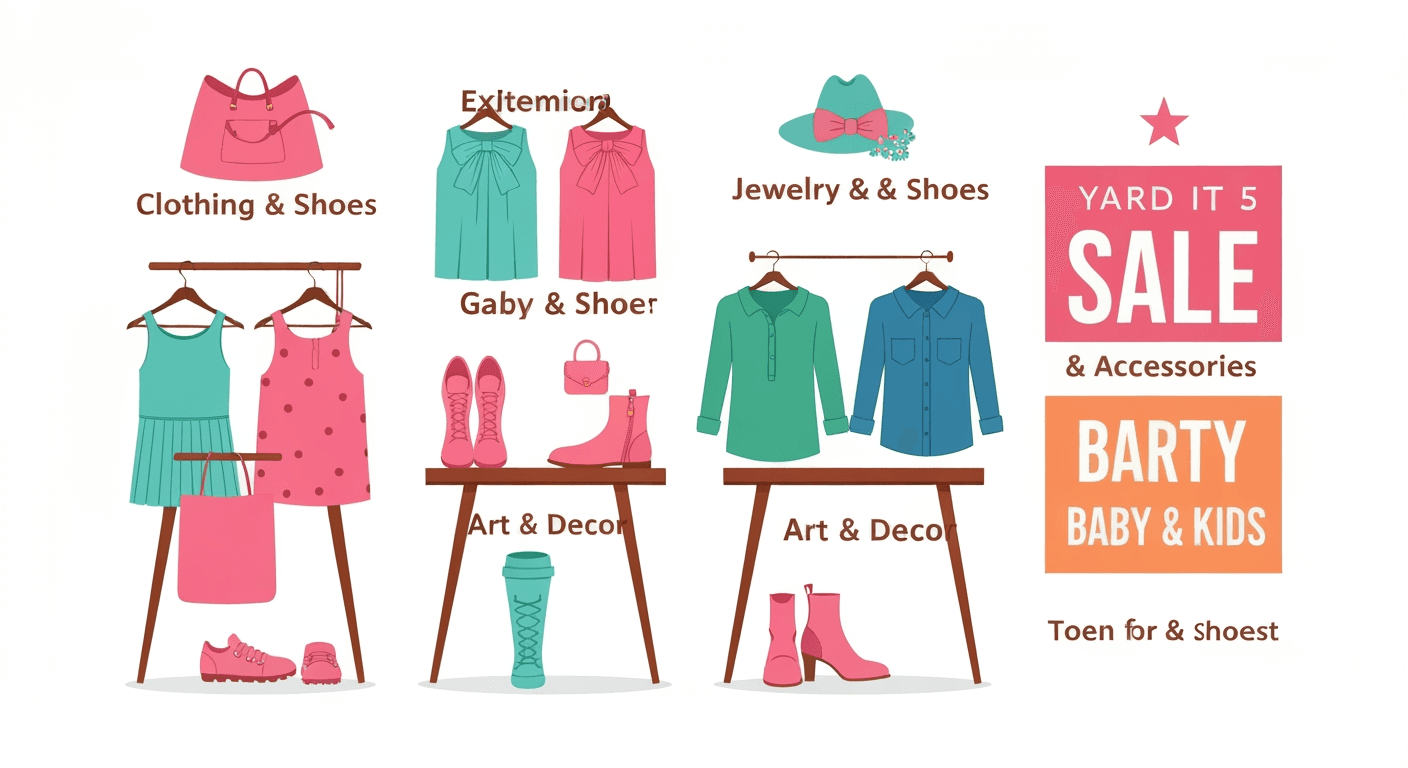 AI-generated illustration of a yard sale