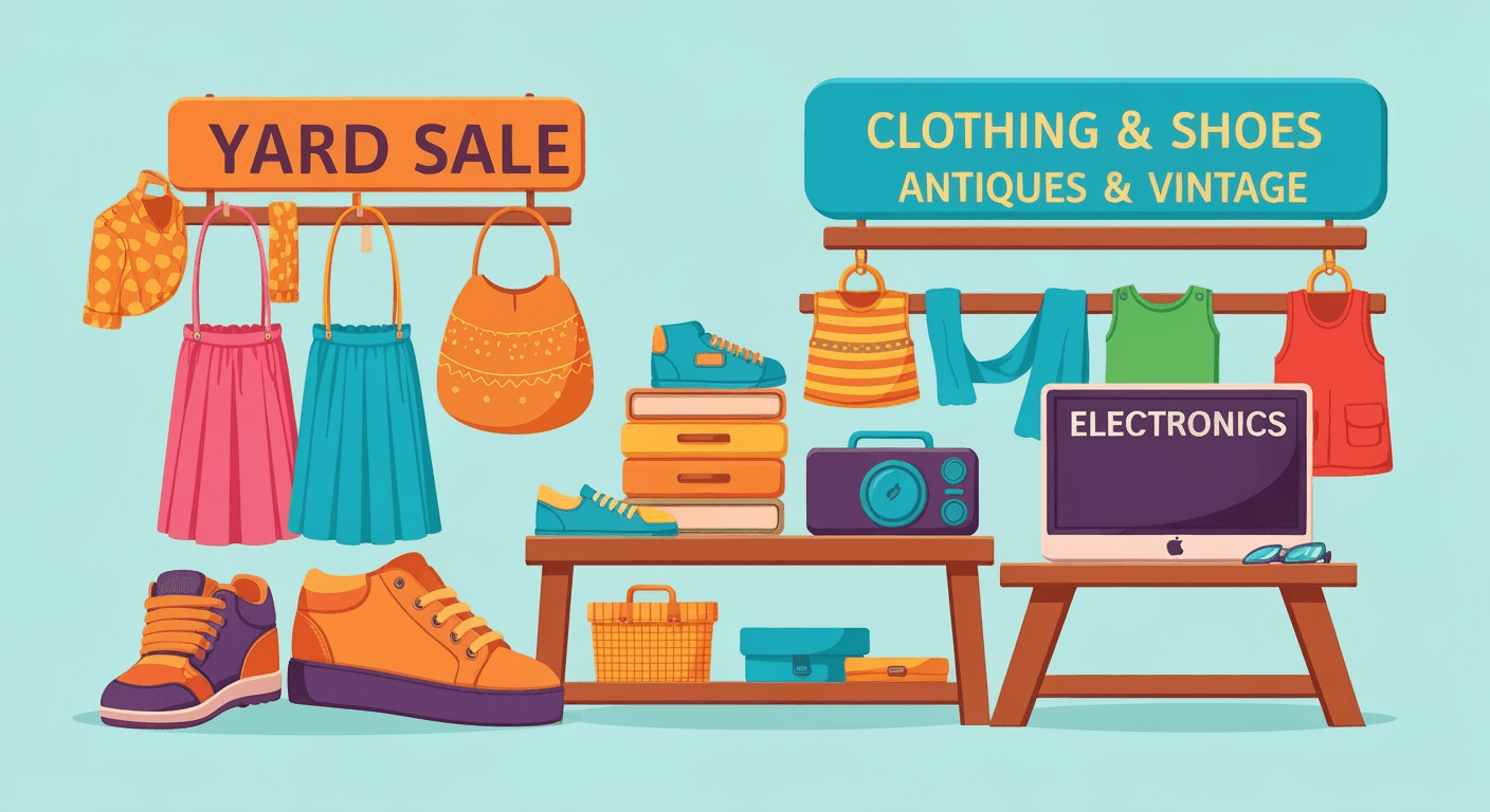 AI-generated illustration of a yard sale