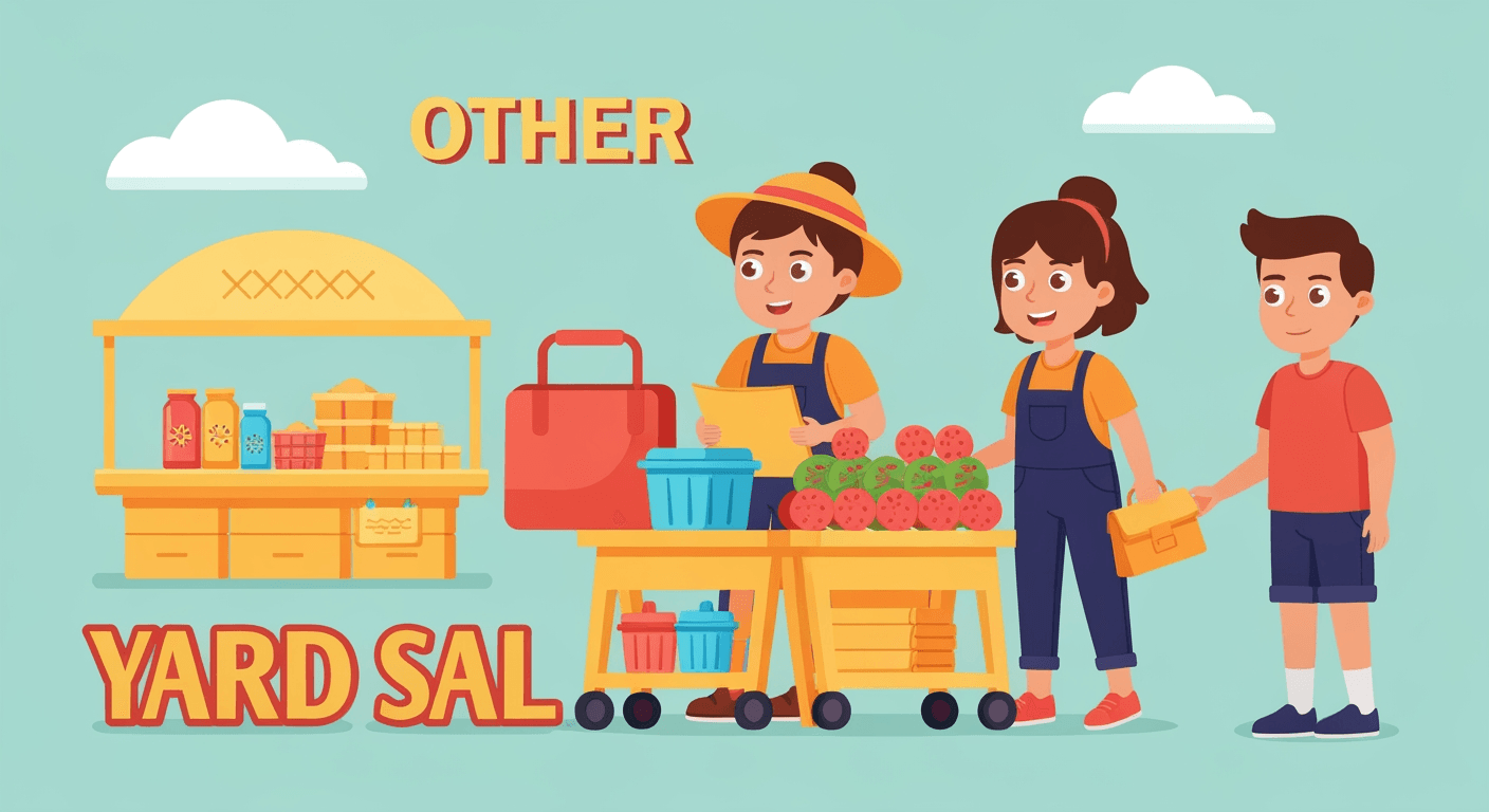 AI-generated illustration of a yard sale