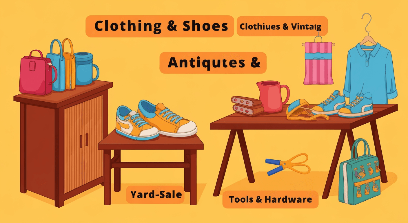 AI-generated illustration of a yard sale