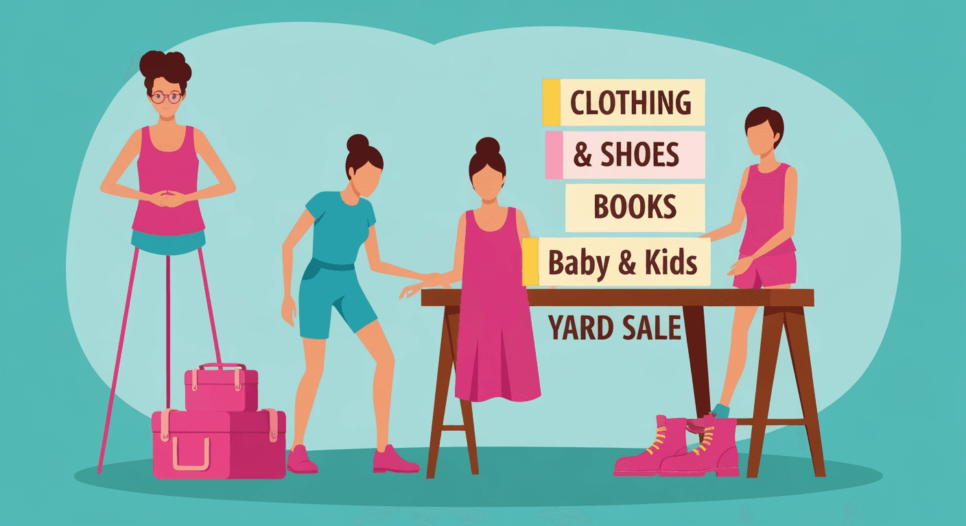 AI-generated illustration of a yard sale