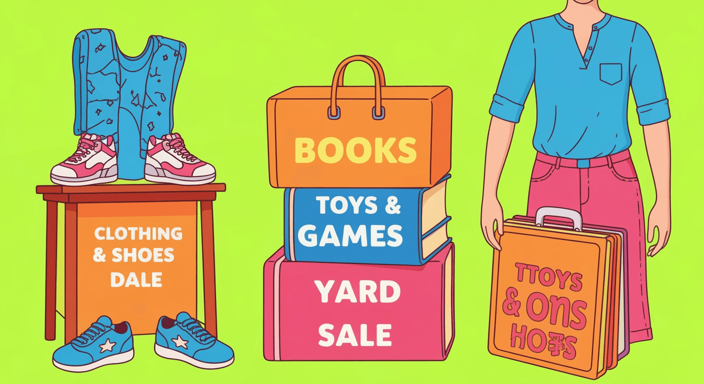 AI-generated illustration of a yard sale