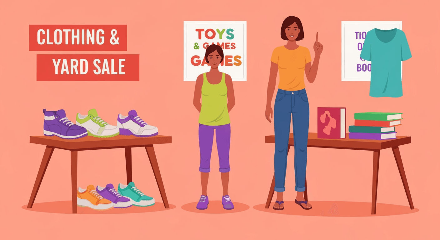 AI-generated illustration of a yard sale