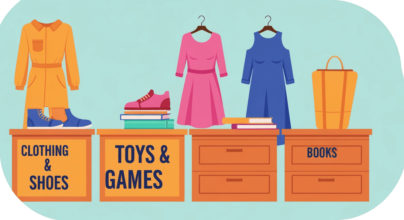 AI-generated illustration of a yard sale