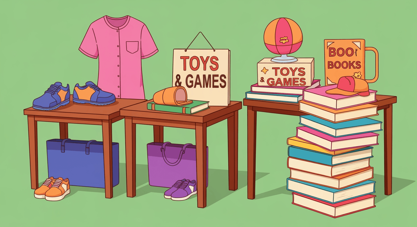 AI-generated illustration of a yard sale