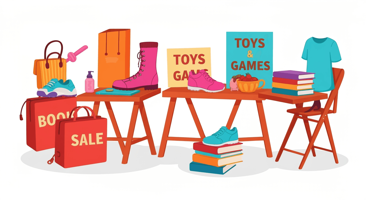 AI-generated illustration of a yard sale