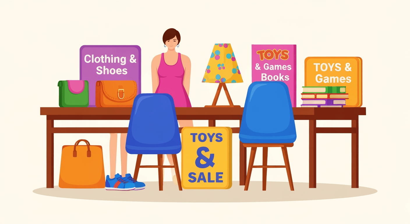 AI-generated illustration of a yard sale