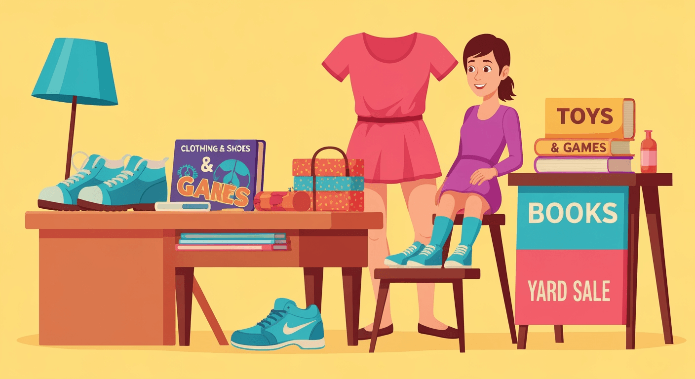 AI-generated illustration of a yard sale
